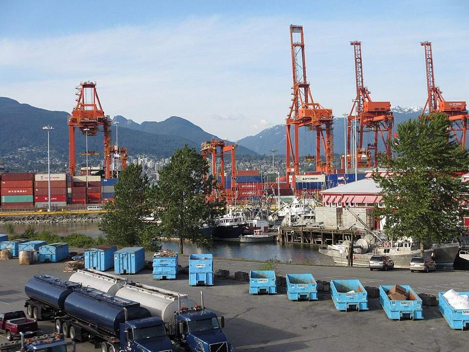Shipping containers at the Port of Vancouver